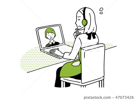 Housewife using a web camera. 47073426