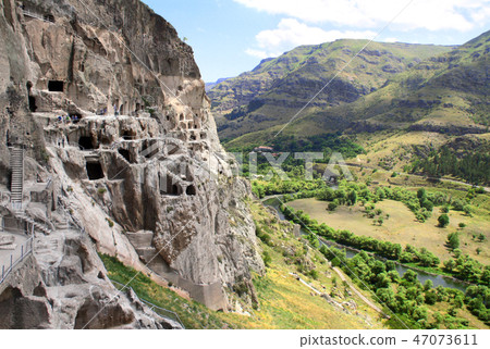 Vardzia cave monastery in mountain rocks, Georgia 47073611