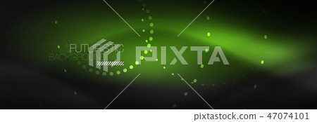 Glowing neon circle line dots, round line design, abstract style on black background. Neon abstract 47074101