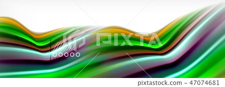 Abstract wave lines liquid fluid rainbow style color stripes background. Artistic illustration for 47074681