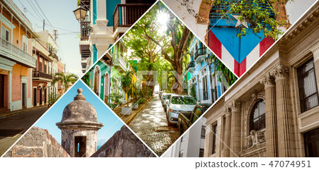 Collage of Old San Juan in Puerto Rico 47074951