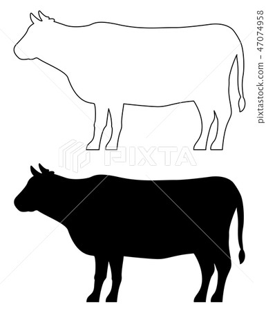 牛剪影 47074958