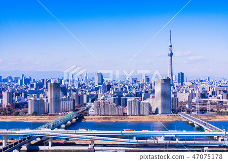 （東京）東京都市風景·大都會高速公路 47075178