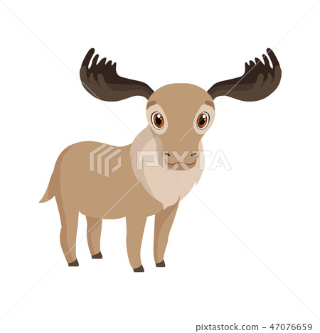 Cute deer animal cartoon character vector Illustration 47076659