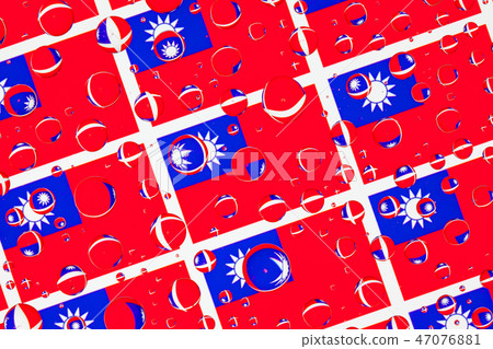 Rain drops full of Tchaj-wan flags Rain drops full of Tchaj-wan flags 47076881