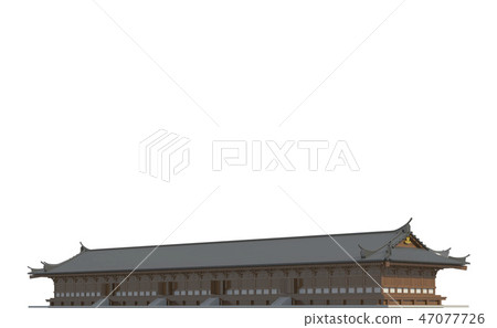 Old japanese building isolated on white background 3d illustration Old japanese building isolated on white background 3d illustration 47077726