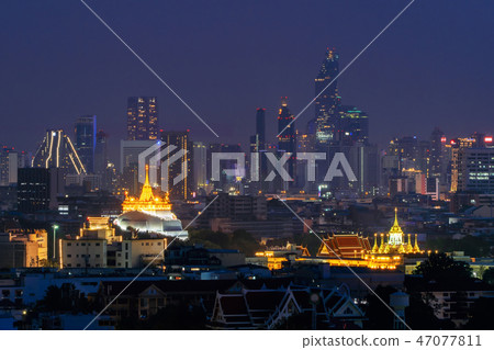 Golden Mount, Loha Prasat Wat Ratchanatda, and skyscraper buildi 47077811