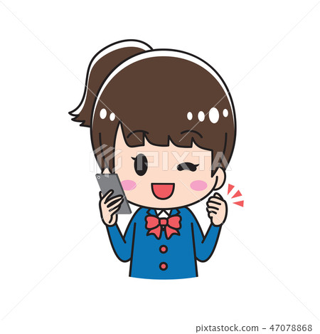 High school girl upper body trying hard 47078868