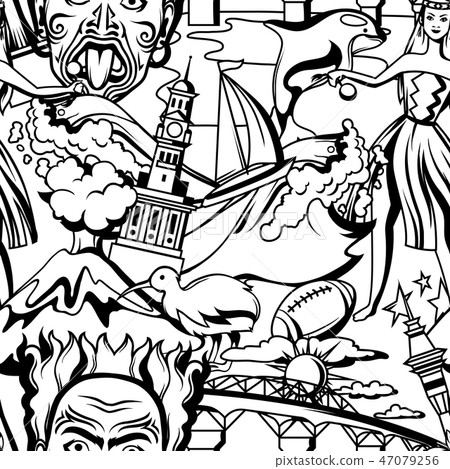 New Zealand seamless pattern. 47079256