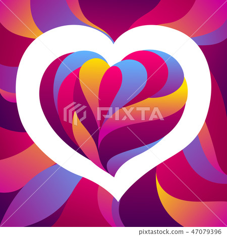 Happy Valentine Day greeting card. 47079396