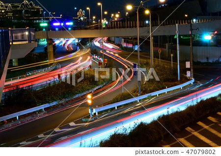 The capital city of Maihama in Chiba Prefecture Night view of high speed 47079802