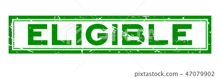 Grunge green eligible word square rubber stamp 47079902