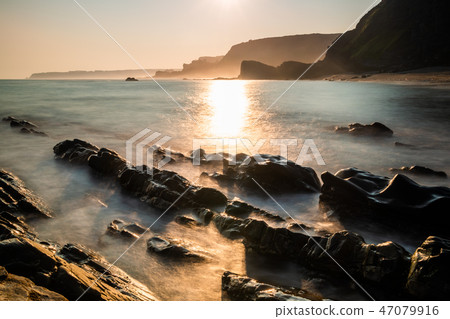 Seascape in Portizuelo beach, Asturias coast, North Spain. Seascape in Portizuelo beach, Asturias coast, North Spain. 47079916