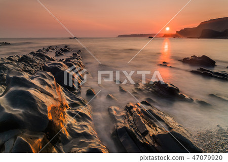 Seascape in Portizuelo beach, Asturias coast, North Spain. Seascape in Portizuelo beach, Asturias coast, North Spain. 47079920