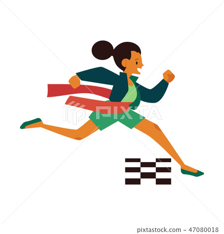 Vector running business woman character in suit Vector running business woman character in suit 47080018