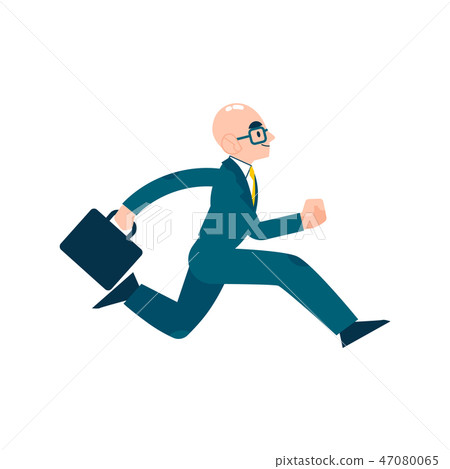 Vector running business man character in suit 47080065