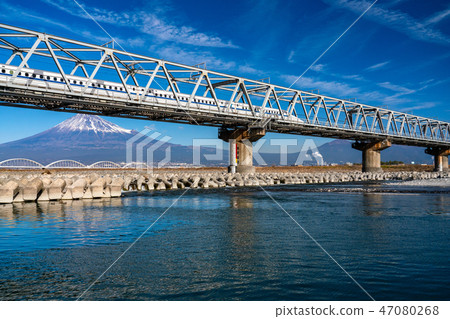 Shizuoka Prefecture Shinkansen and Mt. Fuji 47080268