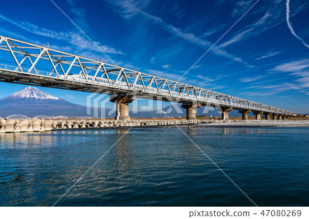 Shizuoka Prefecture Shinkansen and Mt. Fuji 47080269