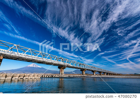 Shizuoka Prefecture Shinkansen and Mt. Fuji 47080270