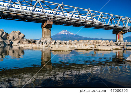 Shizuoka Prefecture Shinkansen and Mt. Fuji 47080295