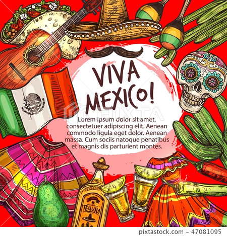 Cinco de Mayo, viva Mexico frame, national icons 47081095