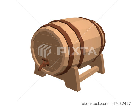 Wooden barrel with tap. Isolated on white Wooden barrel with tap. Isolated on white 47082497