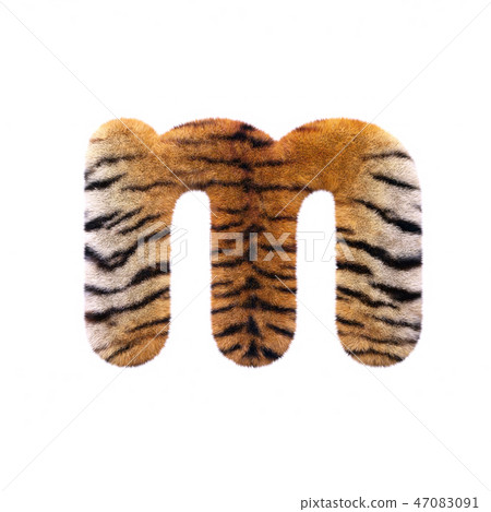 Tiger Letter M Lowercase D Feline Fur Font Stock Illustration