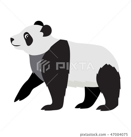 Cute wild animal, black and white panda bear icon Cute wild animal, black and white panda bear icon 47084075
