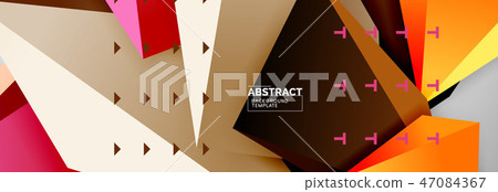 3d polygonal shape geometric background, triangular modern abstract composition 47084367