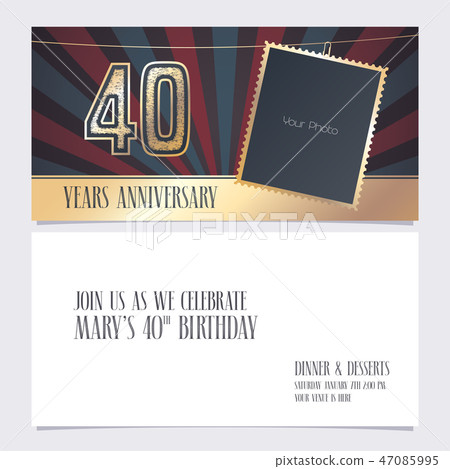 40 years anniversary invitation vector 47085995
