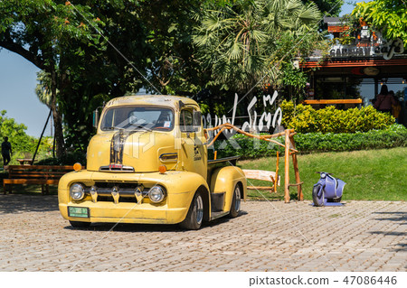 1951 Yellow colored  Ford COE pickup truck 47086446