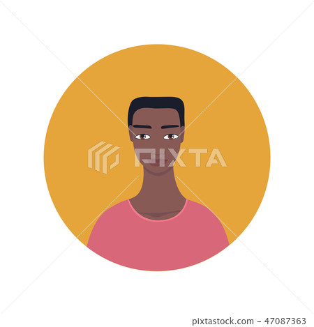 Young handsome African American Mixed Exotic looking man icon 47087363