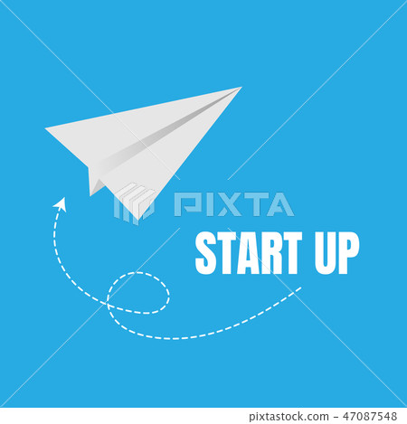 Start up and launch with paper plane vector icons 47087548