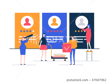 HR management - flat design style colorful... - Stock Illustration ...