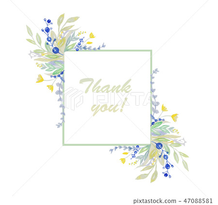 Watercolor herbarium frame with plants. Watercolor herbarium frame with plants. 47088581
