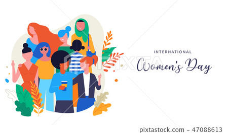International Women s Day. Vector illustration, card, poster, flyer and banner. International Women s Day. Vector illustration, card, poster, flyer and banner. 47088613