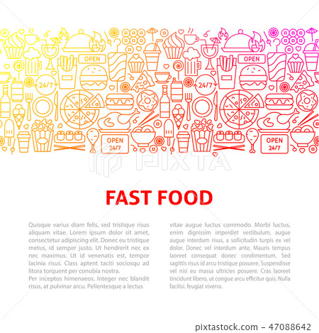 Fast Food Line Design Template 47088642