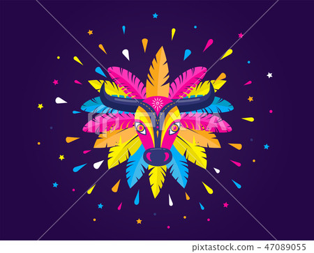 Carnaval de Barranquilla, Colombian carnival party. Vector illustration, poster and flyer Carnaval de Barranquilla, Colombian carnival party. Vector illustration, poster and flyer 47089055