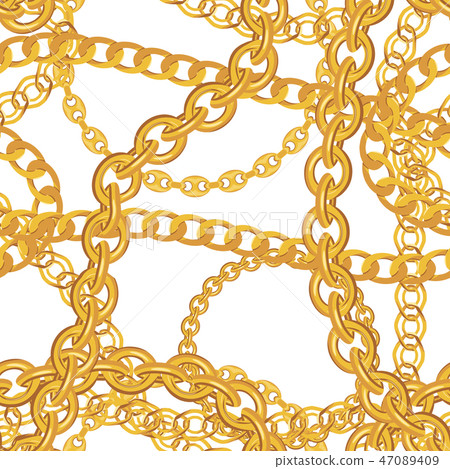 Gold Chain Jewelry Seamless Pattern Background.... - Stock Illustration ...