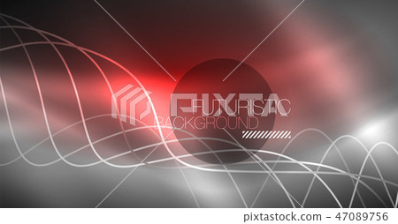 Neon lines wave background. Abstract composition 47089756