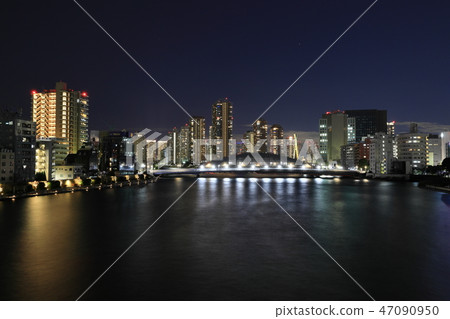 東京的夜景(從隅田川大橋) 東京的夜景(從隅田川大橋) 47090950
