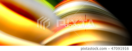Rainbow color fluid wave lines flow poster. Wave Liquid shapes design 47091916