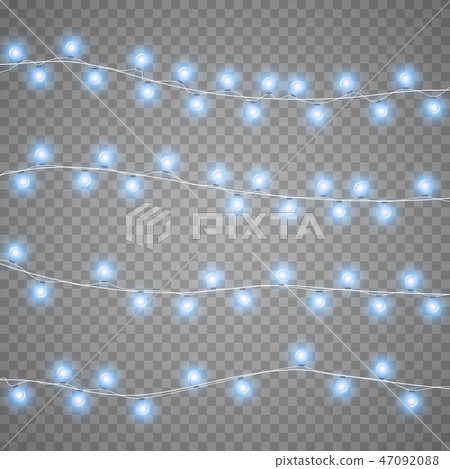 Christmas garlands isolation on transparent background. Xmas realistic overlay lights card. Holidays Christmas garlands isolation on transparent background. Xmas realistic overlay lights card. Holidays 47092088