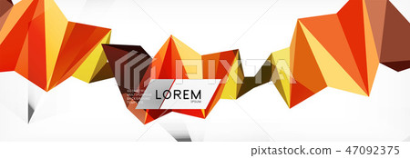 Mosaic triangular low poly style abstract geometric background. Polygonal vector. Abstract white 47092375