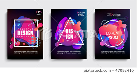 Set of liquid gradient color abstract shapes. 47092410