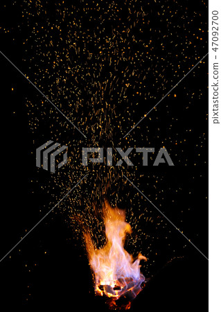 The flame sparks from a forge 47092700