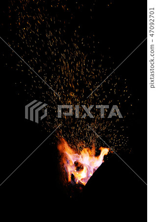 The flame sparks from a forge 47092701