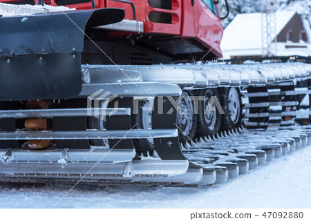 Ratrak in a winter mountain resort. Ratrak in a winter mountain resort. 47092880