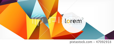 Vector colorful geometric triangle background, crystal banner design 47092918