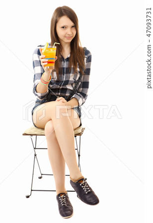 Girl teenager, caucasian appearance, brunette 47093731